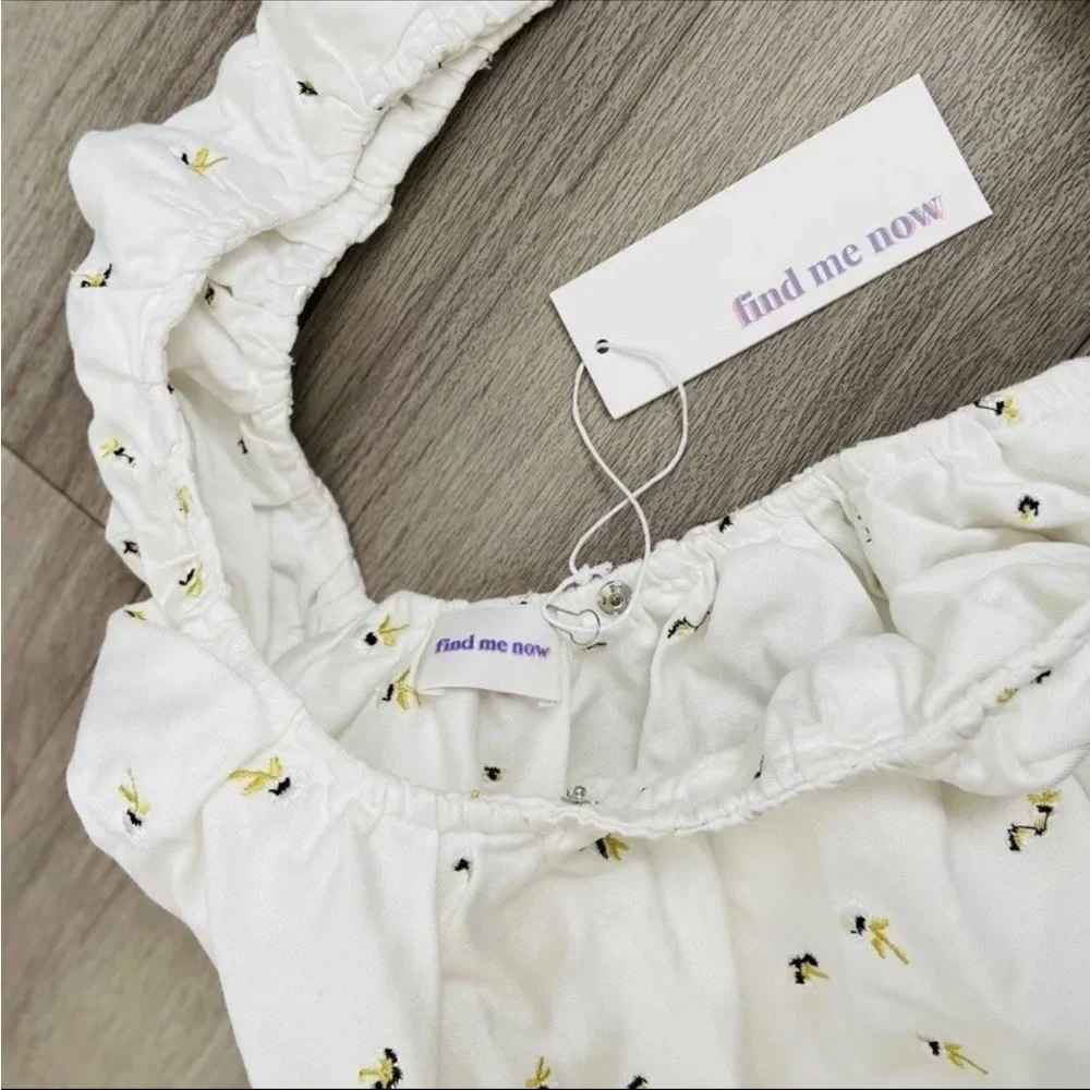 Find Me Now White Ruffle Shoulder Bag Smocked Tote NWT